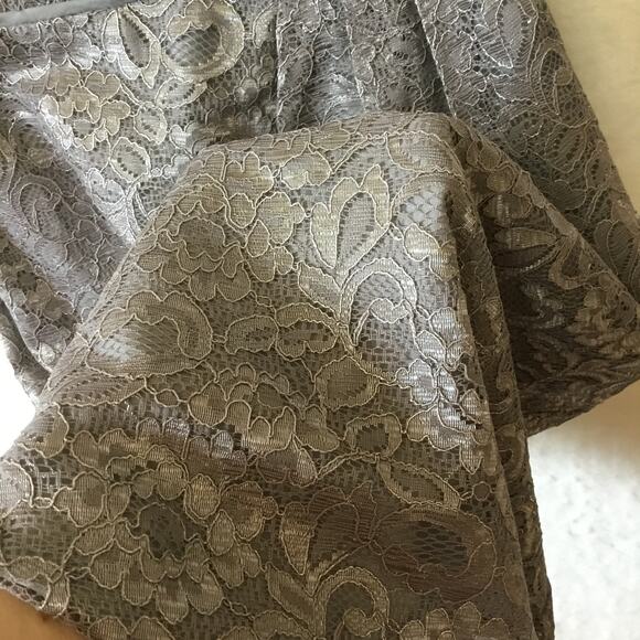 David's Bridal Short Tank Metallic Lace Dress - Picture 8 of 16